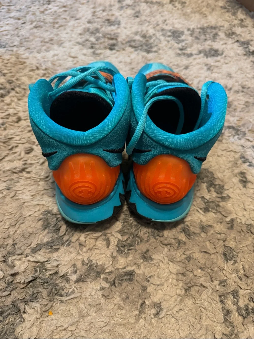 Nike Kyrie 6 Oracle Aqua Basketball Shoes BQ4630-300 Aqua/Black/Orange Mens 9
